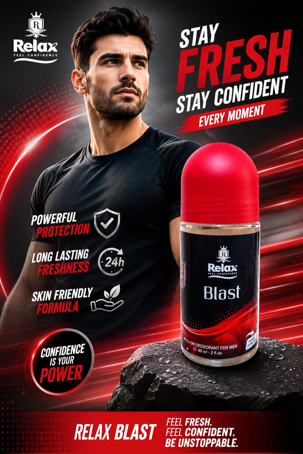 Relax Deodrant For Men 60ml Blast