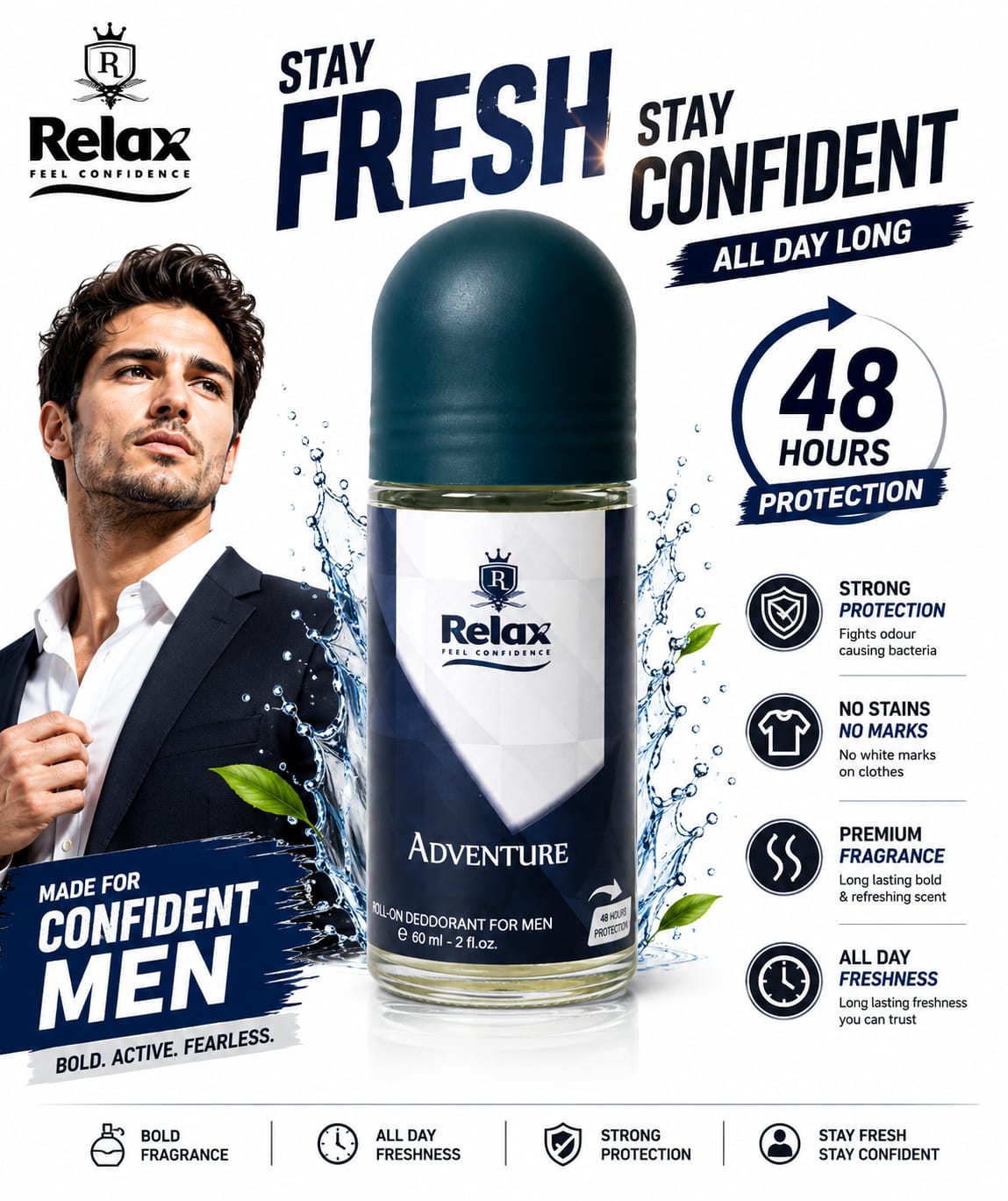 Relax Deodrant For Men 60ml Adventure