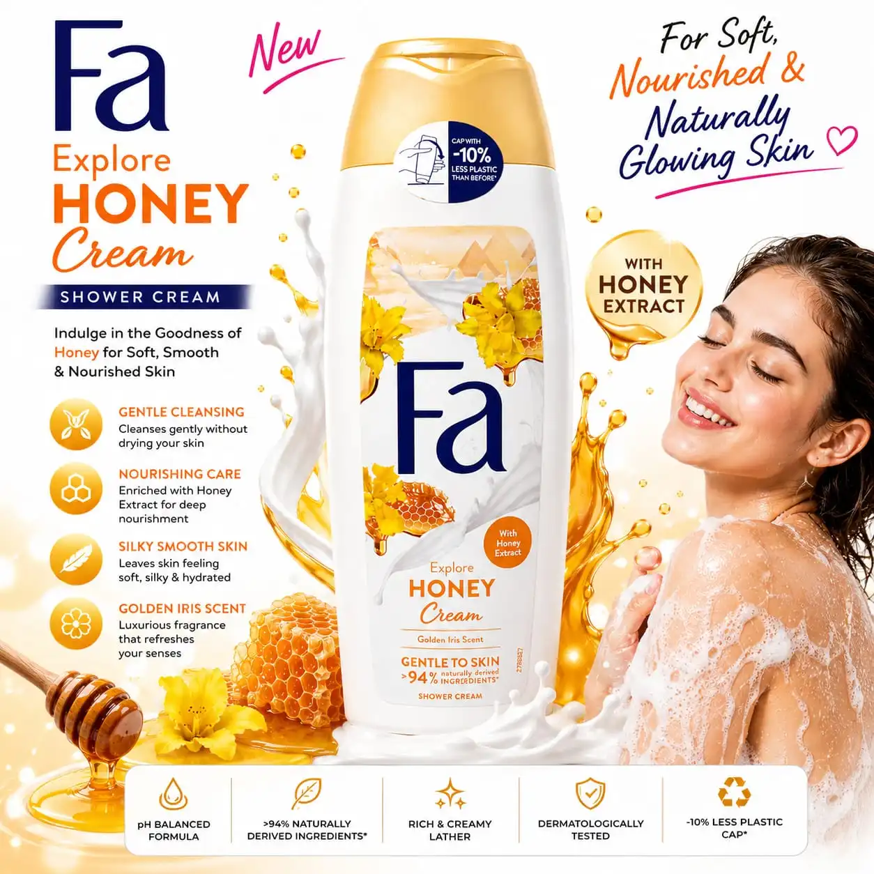 FA Shower Gel Honey Cream