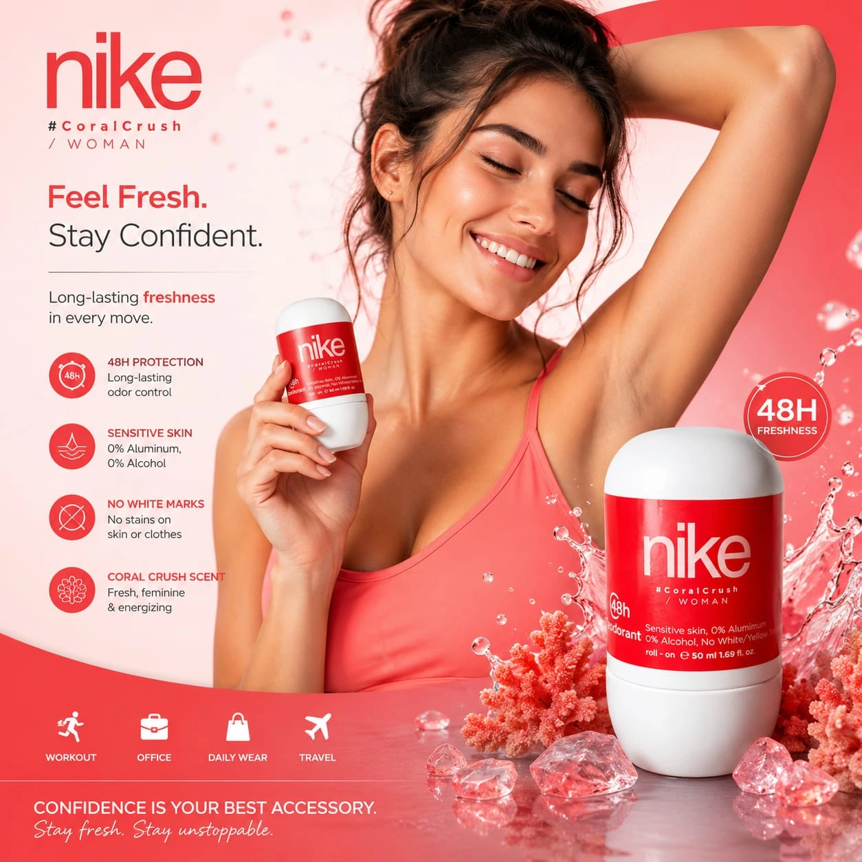 Nike Roll on Coral crush